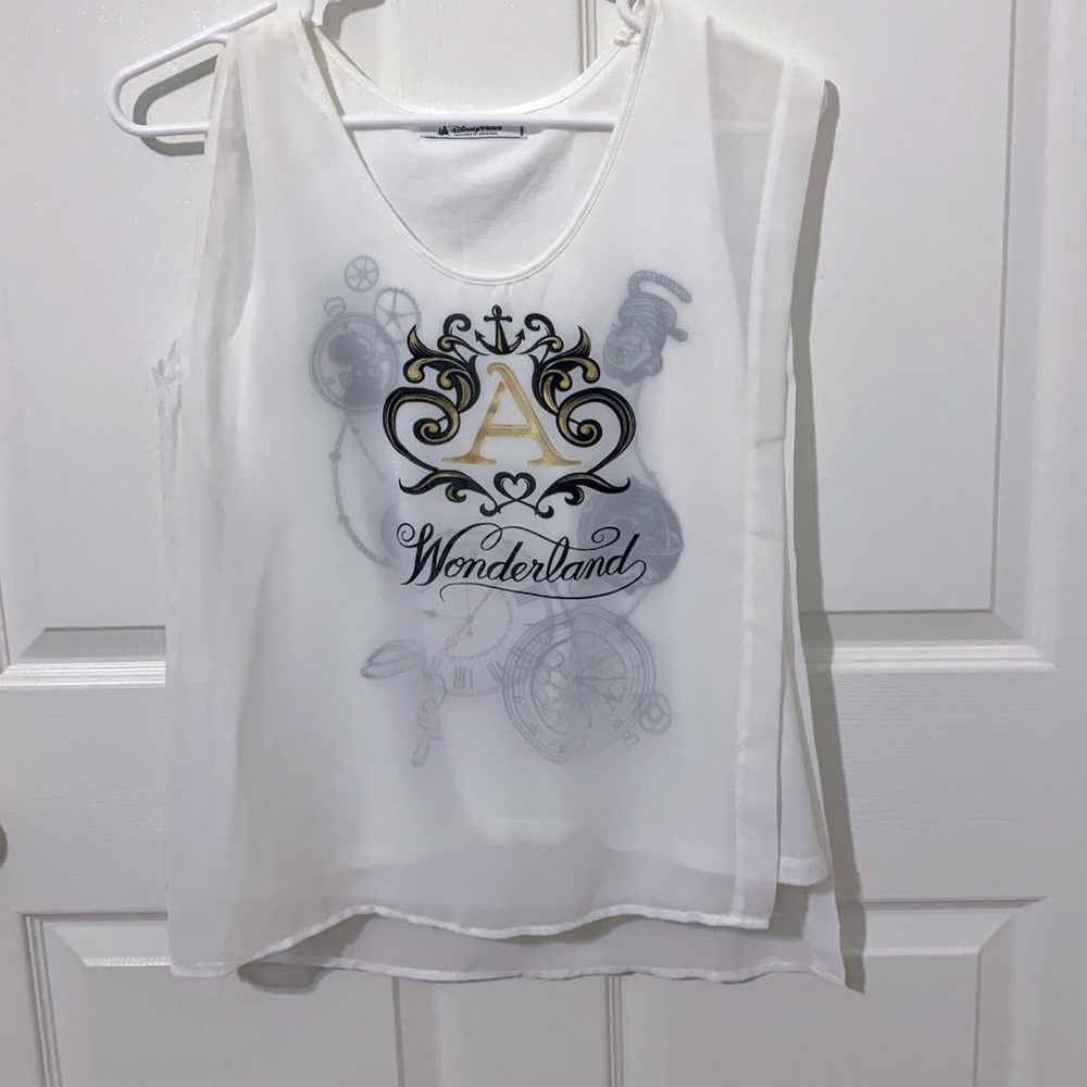 White Chiffon Alice in Wonderland Top
